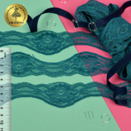 Кружево-стрейч арт.TBY 6641 шир.37мм цв.04 изумрудный уп.18,3м