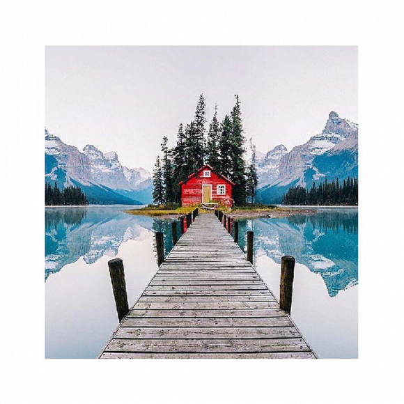 Картины по номерам Molly арт.KH0696 Домик в горах (18 цветов) 30х30 см