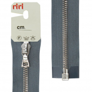 29530_Молния металл, Ni, разъёмная 1 замок, на атласной тесьме, 6 мм, 60 см, цвет 2121, серый стальной