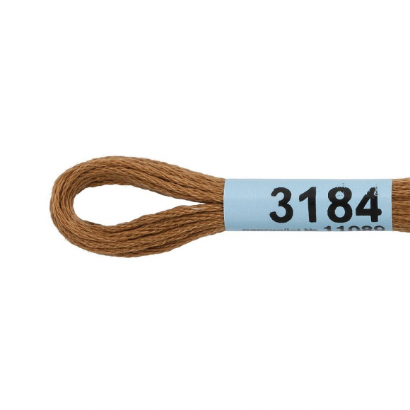 Нитки для вышивания Gamma мулине (3173-6115) 100% хлопок 24 x 8 м цв.3184 горчичный