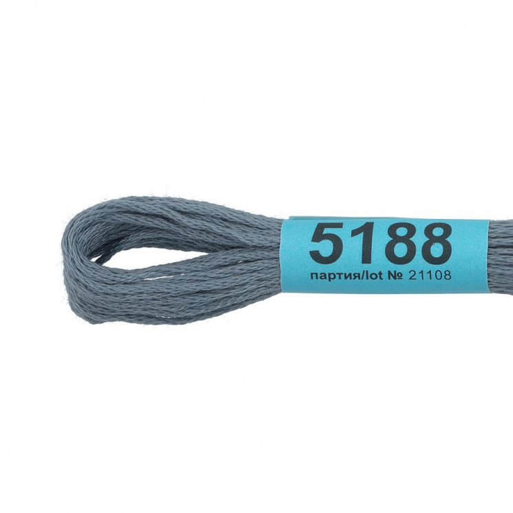 Нитки для вышивания Gamma мулине (3173-6115) 100% хлопок 24 x 8 м цв.5188 серый