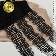 Кружево гипюр KRUZHEVO TR.2013 шир.45мм цв.03 черный, уп.20м