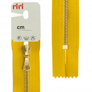 66010_Молния металл, Gold, неразъёмная, на атласной тесьме, 4 мм, 16 см, цвет 5339, горчичный