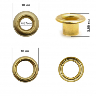 Люверсы латунь New Star №3 (? 4,87мм, h 5,66мм) цв. золото уп. 5000шт