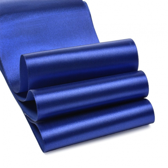 Лента атласная 75мм цв.3162 синий IDEAL уп.27,4 м