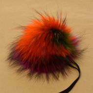 Помпон натуральный арт.RUS.PNE02 Енот 18-20см цв.разноцветный А