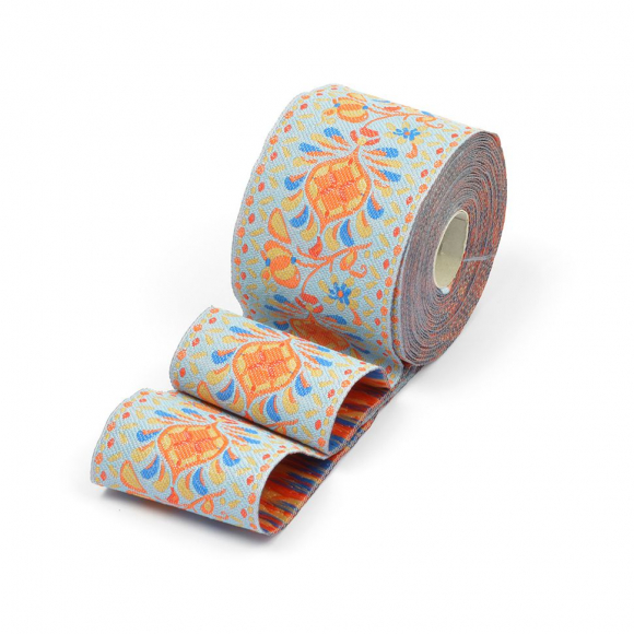 Лента отделочная жаккардовая арт.TBY.ЛЖ.MH-35 шир.50 мм уп.5,48 м цв.гол