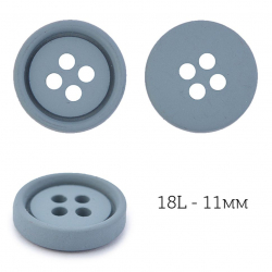 Пуговицы пластик TBY.J.9004A цв.05 серый 18L-11мм, 4 прокола, 72шт
