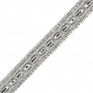 Тесьма отделочная арт.8024 шир.13 мм цв.серебро уп.22.85м