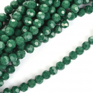 Бусины граненые Рондель (стекло) на нитях арт.TBY-R-2 10мм  цв.43 зеленый уп.1х72 бусины
