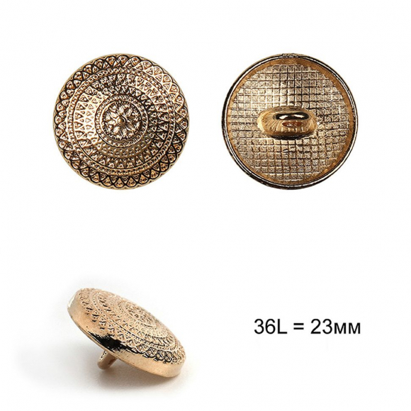 Пуговицы металлические С-ME315 цв.золото 36L-23мм, на ножке, 12шт