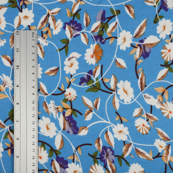 Ткань Штапель  TBY Vi-JG21001-c4 плот 110г/м2 100% вискоза шир. 145 см цв.с4 голубой уп.5м