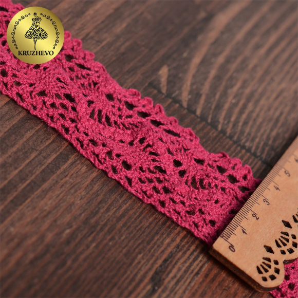 Тесьма вязаная KRUZHEVO 45мм TBY-5235 цв.26 бордовый уп.10м