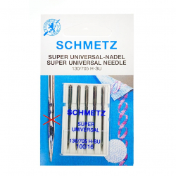 Иглы для бытовых швейных машин Schmetz стандартные покрытием антиклей 130/705H-SU №100 уп.5 игл
