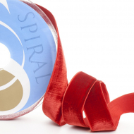 79430_Лента бархатная SAFISA, 25 мм, 10 м, цвет 14, красный