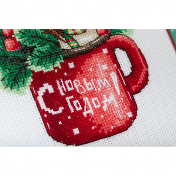 Набор для вышивания PANNA арт. OT-7361 Открытка. Новогодняя кружка 9,5х11,5 см