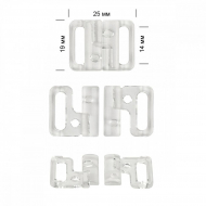 Пряжка-застежка для бюстгальтера пластик TBY-169135 15мм цв.прозрачный, уп.50шт