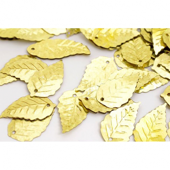 Пайетки россыпью арт.TBY-FLK628 13х24мм цв.50106 золотой уп.50г