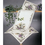 Набор для вышивания салфетки "Лилии и фиалки" Набор для вышивания салфетки "Лилии и фиалки"