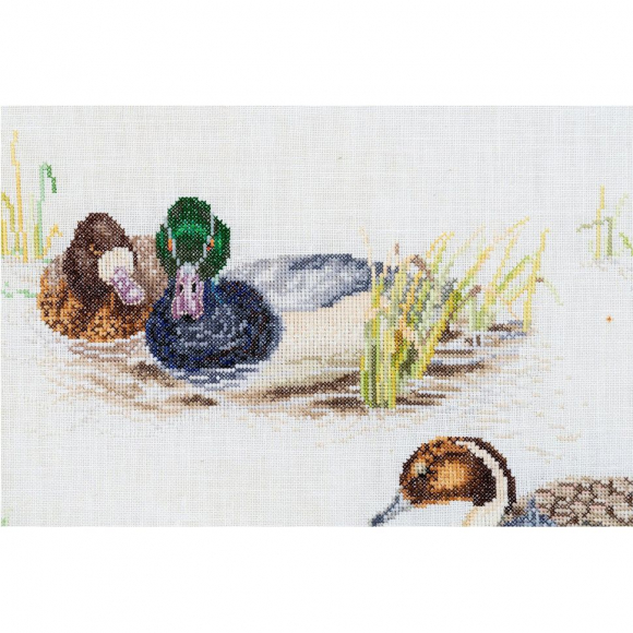 Набор для вышивания "Утки", канва лён 36 ct