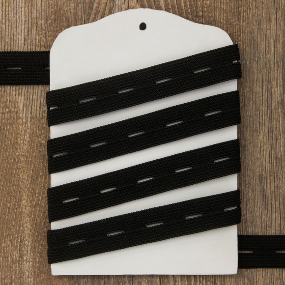 Резинка перфорированная, 18 мм, цвет черный