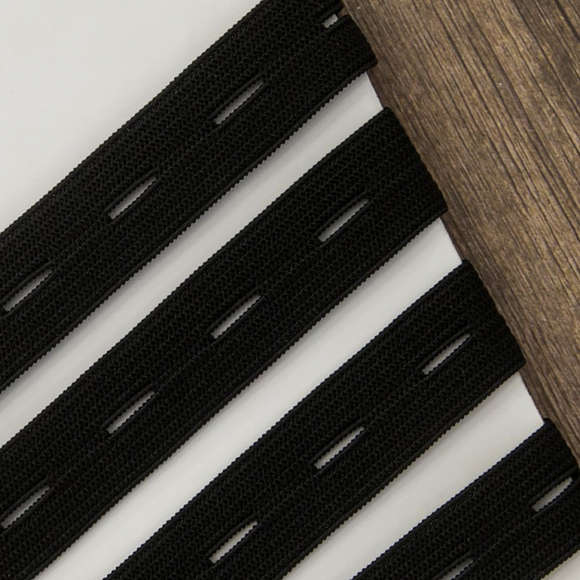 Резинка перфорированная, 18 мм, цвет черный