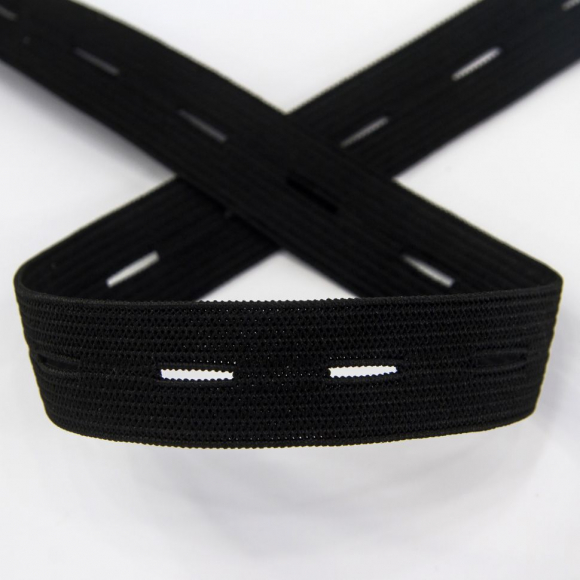 Резинка перфорированная, 18 мм, цвет черный