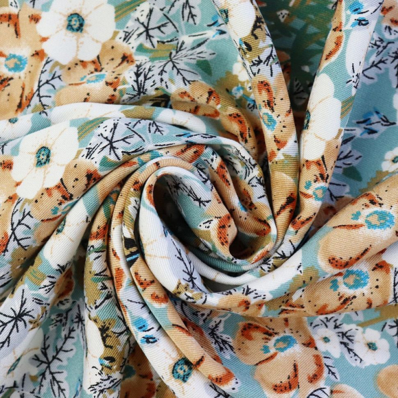 Ткань Штапель 150 г кв.м 100% вискоза шир.145 см арт.Р.27227.02 цв.02 голубой уп.45м