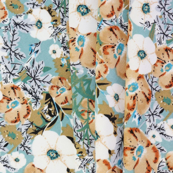 Ткань Штапель 150 г кв.м 100% вискоза шир.145 см арт.Р.27227.02 цв.02 голубой уп.45м