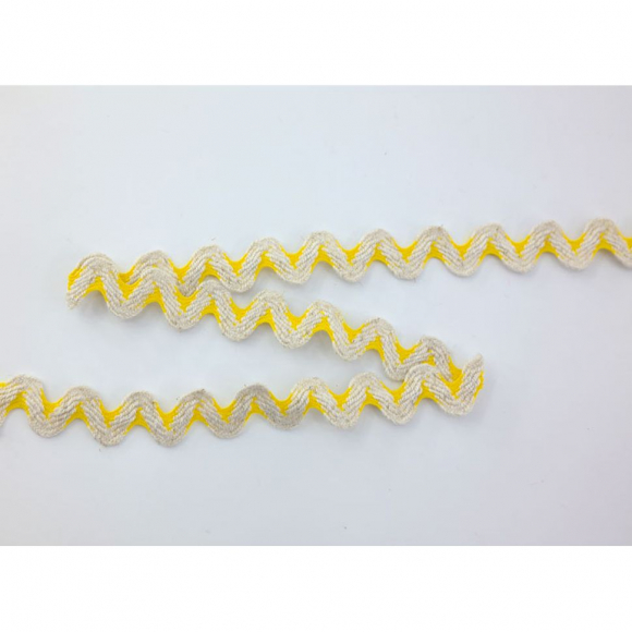 Тесьма-вьюнчик, 15 мм, льняной небеленый с желтым