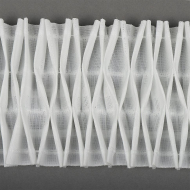 Лента шторная 100мм сборка ромбик арт.П-080К цв.белый уп.50м