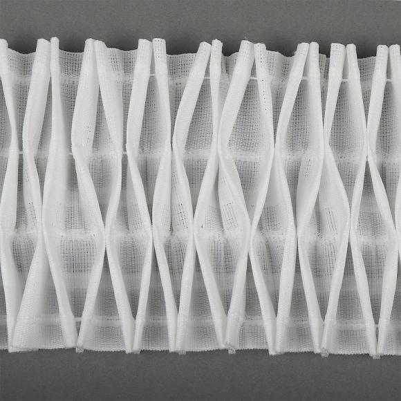 Лента шторная 100мм сборка ромбик арт.П-080К цв.белый уп.50м