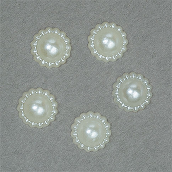 Полужемчужины перламутр в форме Цветка 8 мм цв.43 молочный уп.500г (4700шт)