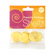 12828_Подвеска "Shellz" Yellow Round River Shell Dangles