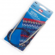 211296 PRYM Спицы круговые для вязания с гибкой фиолетовой леской 5мм 100см алюминий уп.1шт