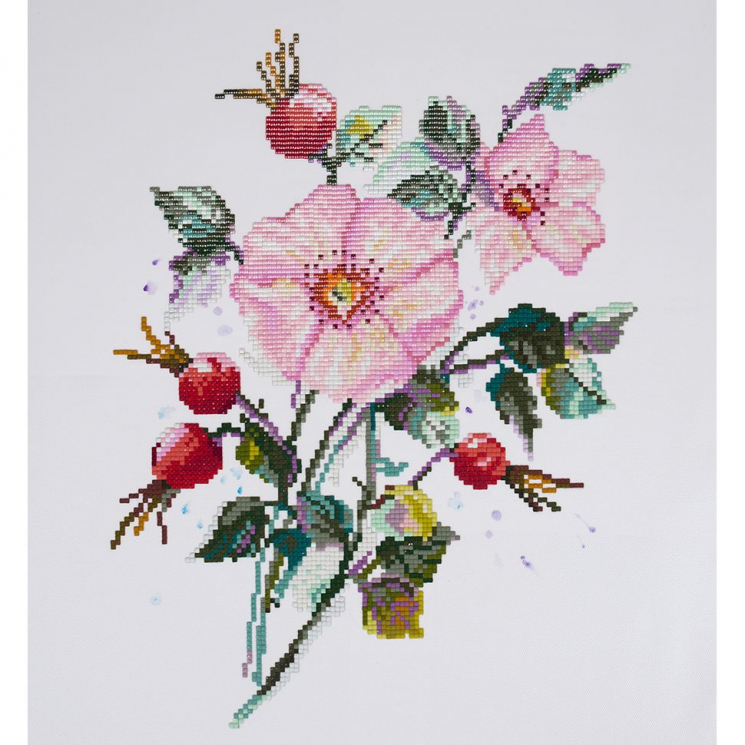 Кристальная мозаика на холсте ФРЕЯ арт.ALVR-19 046 Шиповник 35х26 см