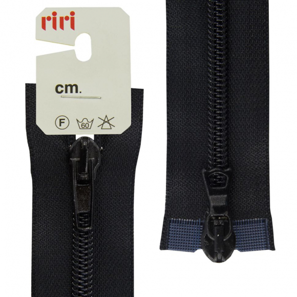 79038_Молния спираль, разъёмная 2 замка, 6 мм, 80 см, цвет 2110, черный