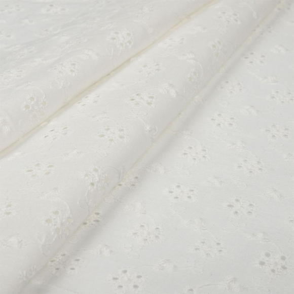 Ткань шитье TBY-916-01 100г/м? 100% хлопок  шир.150 (138)см  цв.белый