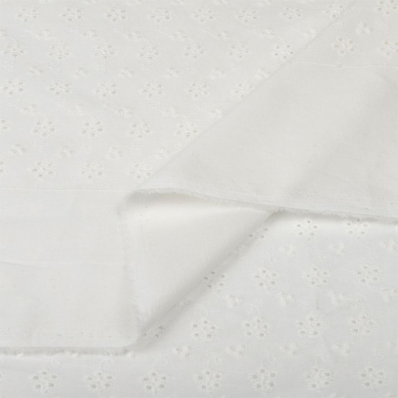 Ткань шитье TBY-916-01 100г/м? 100% хлопок  шир.150 (138)см  цв.белый