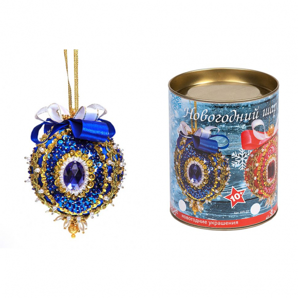 Набор для творчества Новогодний шар из пайеток арт.ВМ.ШП08 Александр Суворов синий