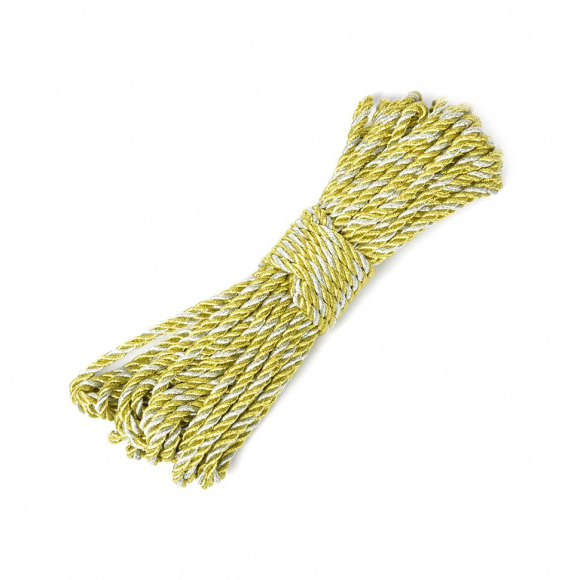 Шнур витой мебельный арт.SHDV061 3мм уп.10м серебро/золото