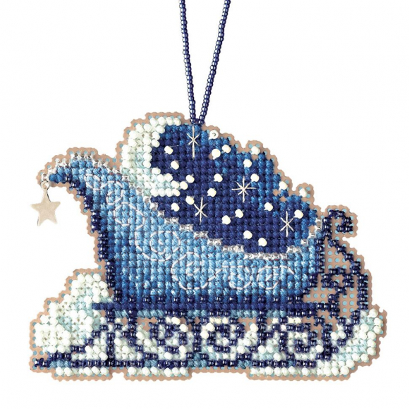 Набор для вышивания бисером MILL HILL Езда на санях 5х7 см