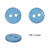 Пуговицы пластик арт.TBY.376.11.208 цв.208 т.голубой, 18L-11мм, 2 прокола, 200шт