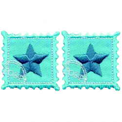 85850_Термоаппликации HKM "Briefmarke Stern hellblau"