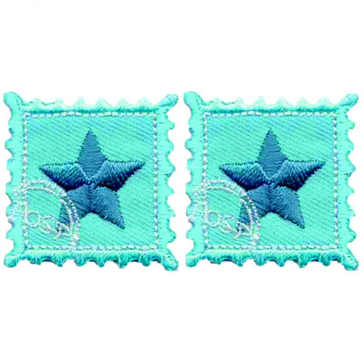 85850_Термоаппликации HKM "Briefmarke Stern hellblau"