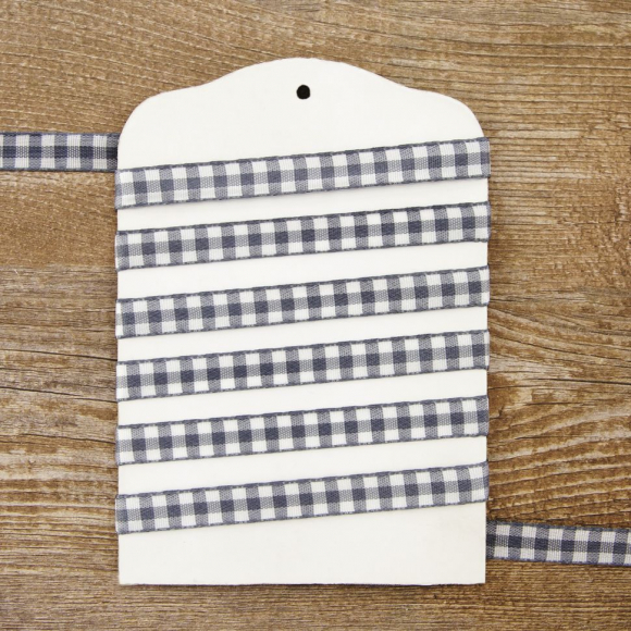 23981_Лента с рисунком клетка SAFISA, 11 мм, 25 м, цвет 68, серый