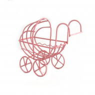 Колясочка Y-849/2 арт.КЛ.23950 8х4х9 см ажурная металл цв.розовый