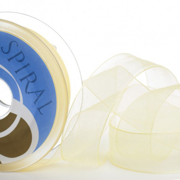 Лента органза SAFISA 15 мм, 25 м, цвет 09, желтый светлый