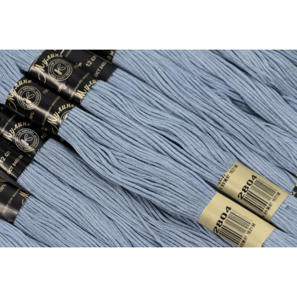 Нитки мулине цв.2804 голубой 12х10м С-Пб