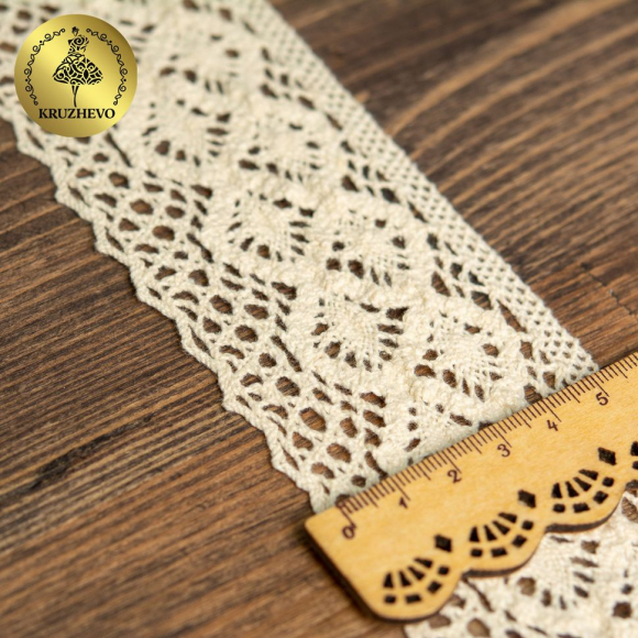 Тесьма вязаная KRUZHEVO 50мм TBY-6368 цв.35 кремовый уп.10м Тесьма вязаная KRUZHEVO 50мм TBY-6368 цв.35 кремовый уп.10м